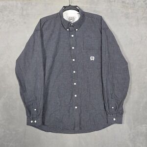 Cinch Shirt Mens XL Black White micro check Long sleeve western